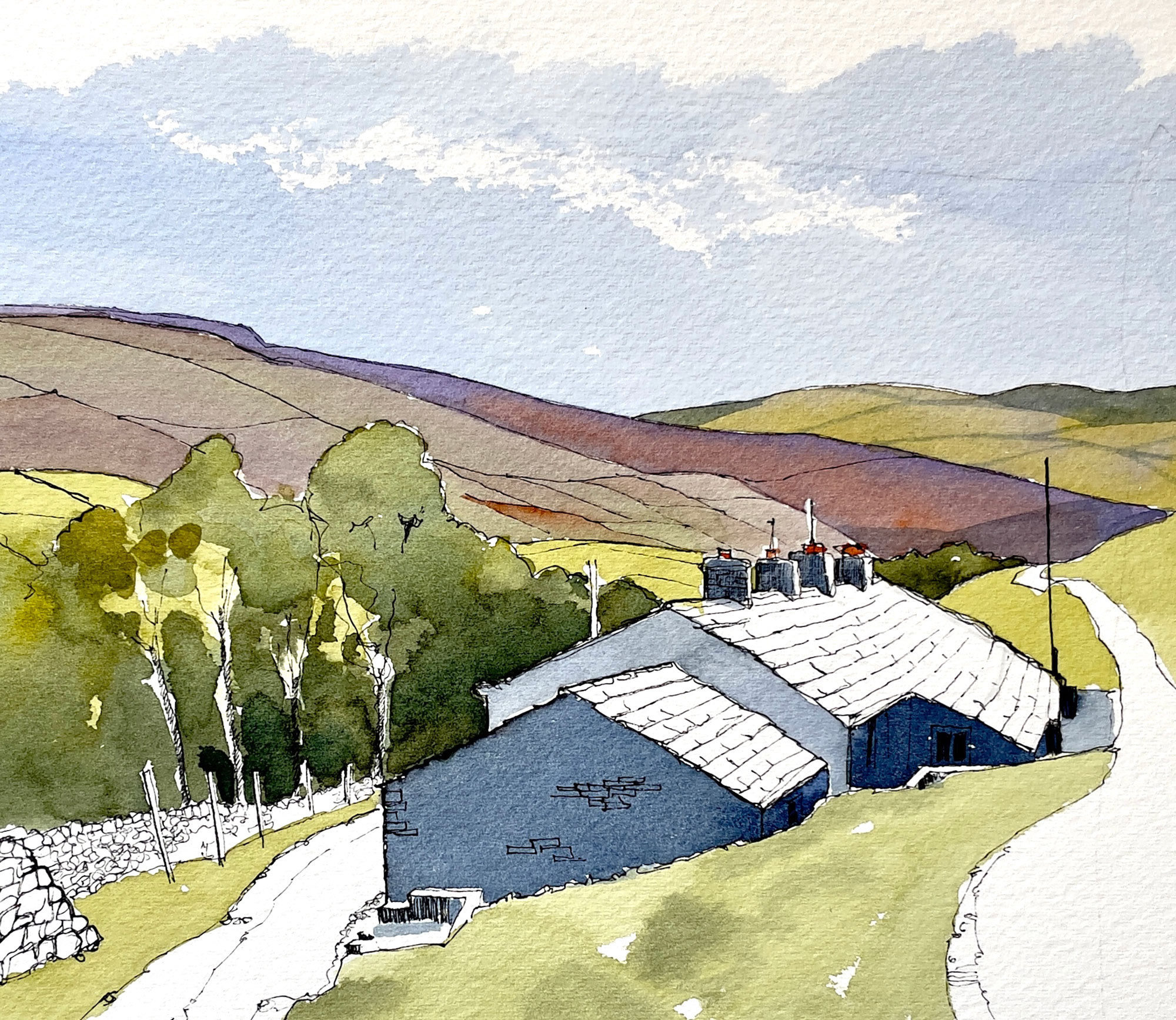 Dynamic light and shade in pen and wash: a workshop at Calder Graphics, Huddersfield