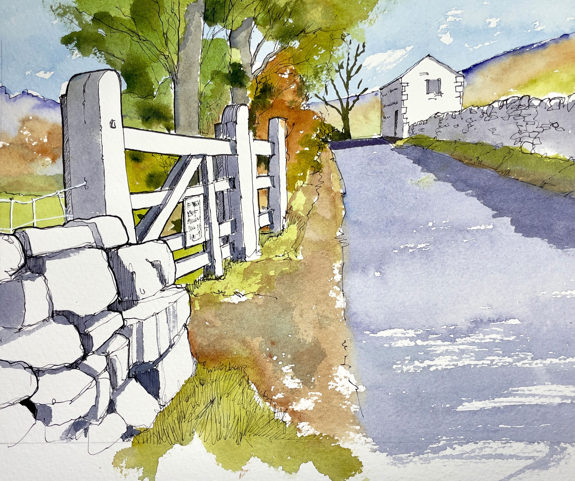 Pen and Wash workshop at Just Makers,in their new home -  Skipton